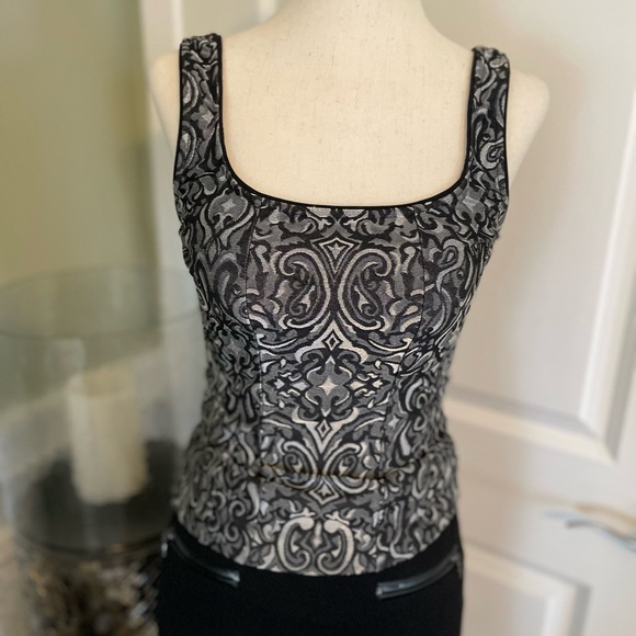Corset style cami w geometric print - Picture 1 of 4